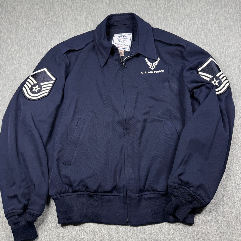 DSCP Jacket Mens 44R Blue USAF Air Force Lightweight Removable Liner Military